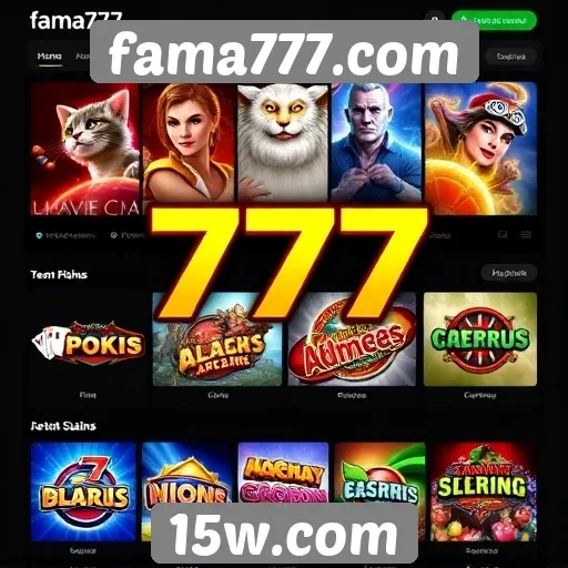 Variedade de jogos disponíveis em fama777.com
